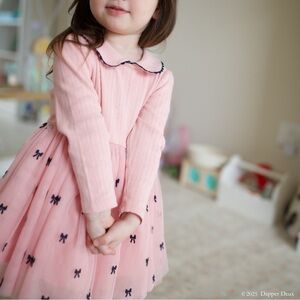 Gymboree | Girls Embroidered Bow Pointelle Tutu Dress - Campus Cuties - Pink